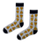  Melting Pizza Slice Socks are a deliciously fun way to spice up your outfit! Featuring bold yellow and red dripping pizza slices on a light gray 
