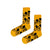  Mickey Mouse Face Socks! Designed with expressive black cartoon face prints on a bright yellow background