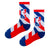  NBA White & Blue Socks. Designed in patriotic red, white, and blue with a basketball silhouette