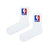  NBA White Socks! Featuring a bold NBA-style logo on a clean white base, these unisex crew socks are perfect for basketball fans, athletes, and sneakerheads. 
