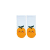  Orange Fruit Ankle Socks! Featuring a smiling orange print on soft white fabric