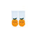  Orange Fruit Ankle Socks! Featuring a smiling orange print on soft white fabric