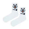  Panda Paw Power Socks! These bold white socks feature a roaring panda and paw print design
