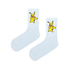 Pikachu embroidered tennis socks. Made with soft, breathable cotton and featuring your favorite electric mouse in vivid embroidery,