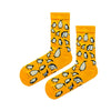  Playful Penguin Parade Socks! These vibrant yellow socks feature a waddle of adorable black and white penguins, 