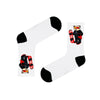  Skater Bear White Socks. Featuring a cool bear in shades and a skateboard graphic, 