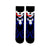  Venom Marvel Villain Crew Socks. Featuring the bold face, tongue, and symbiote logo in striking black, white, and blue, 