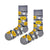 Pumpkin Ghost Bat Halloween Socks" in a cool grey base! These fun and festive crew socks feature smiling pumpkins, flying bats, and cute little ghosts