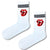  Tongue Out Graphic Crew Socks. Featuring a playful red tongue design and classic black stripes